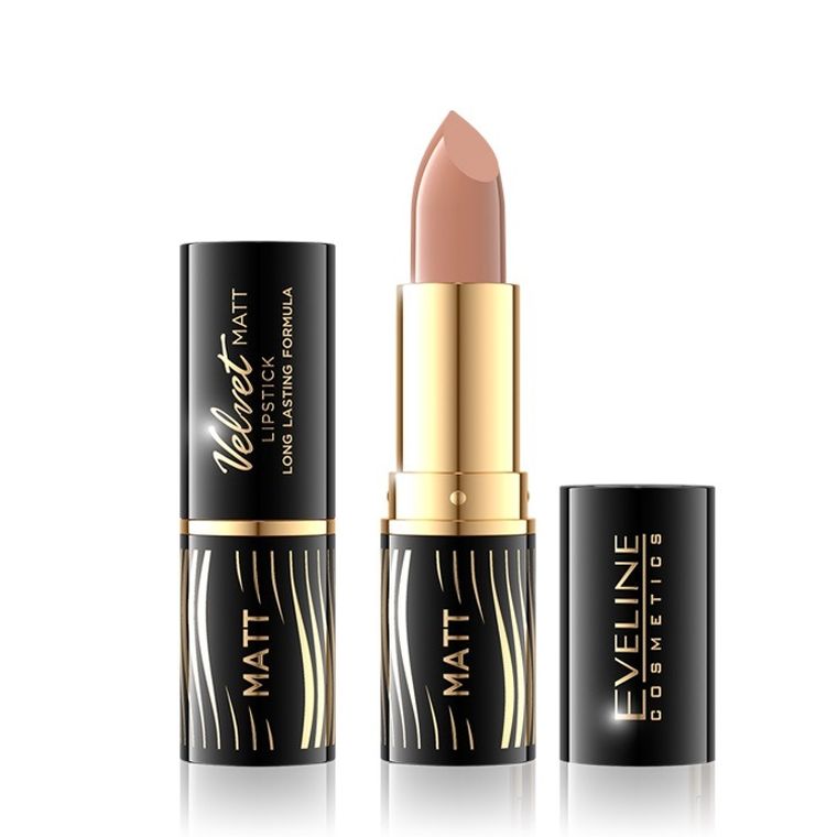 Eveline, Velvet Matt, matowa pomadka do ust, 500 Nude, 4,1 g