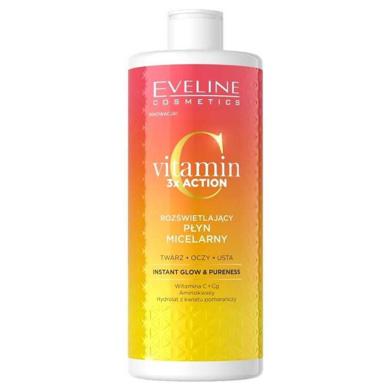 Eveline,, Vitamin C, 3 x action, rozświetlający płyn micelarny, 500 ml
