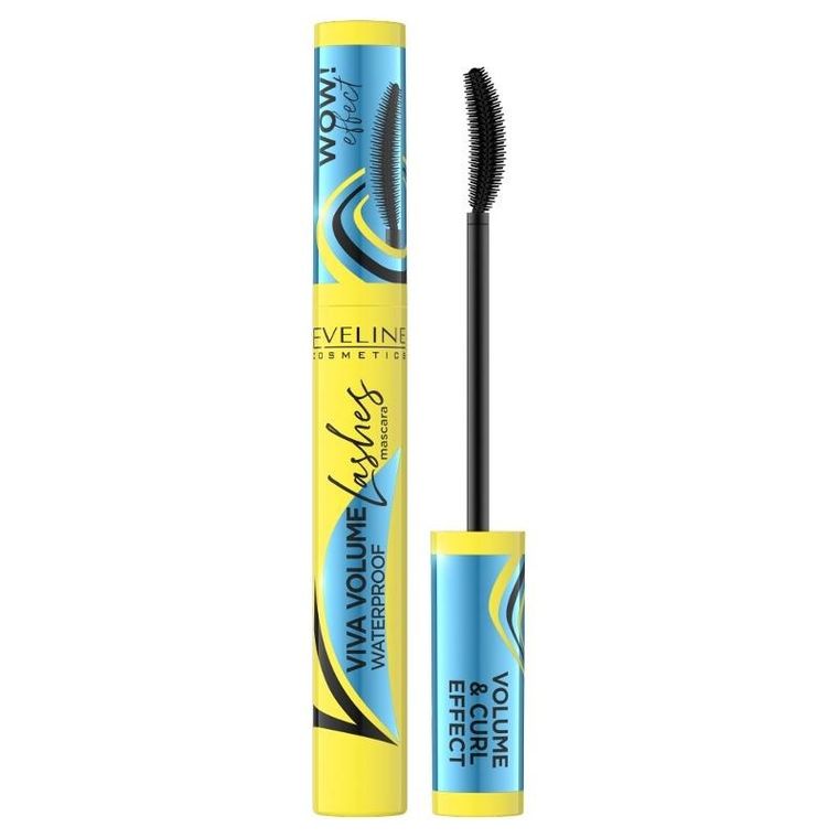 Eveline, Viva Volume Lashes Waterproof, maskara do rzęs pogrubiająco-podkręcająca, black, 10 ml