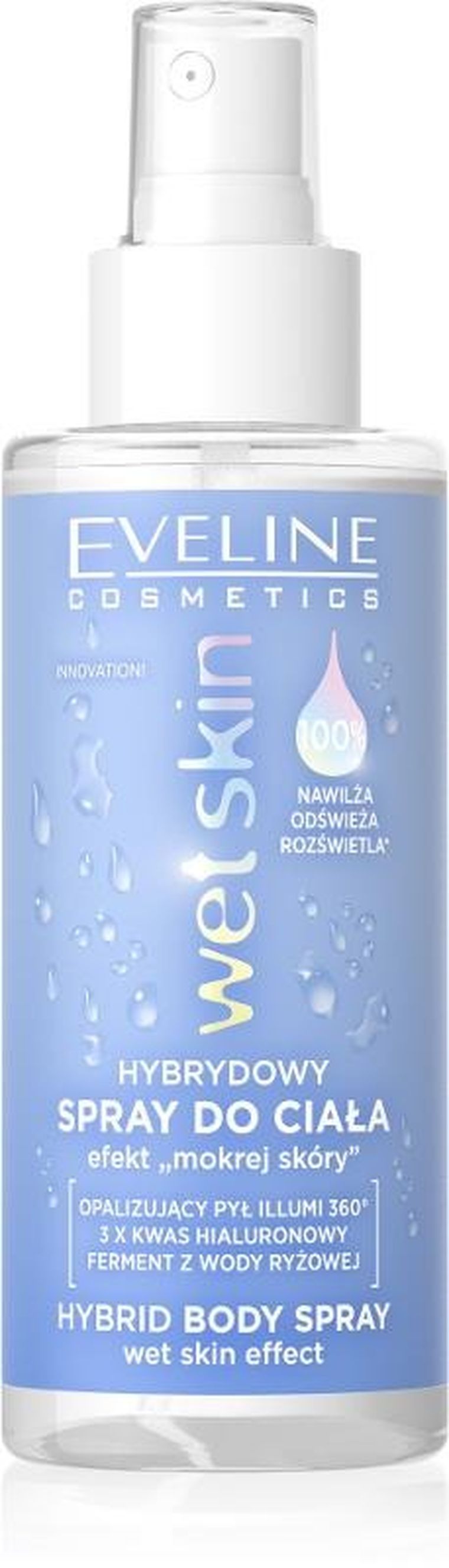 Eveline, Wet Skin, hybrydowy spray do ciała, efekt "mokrej skóry", 150 ml