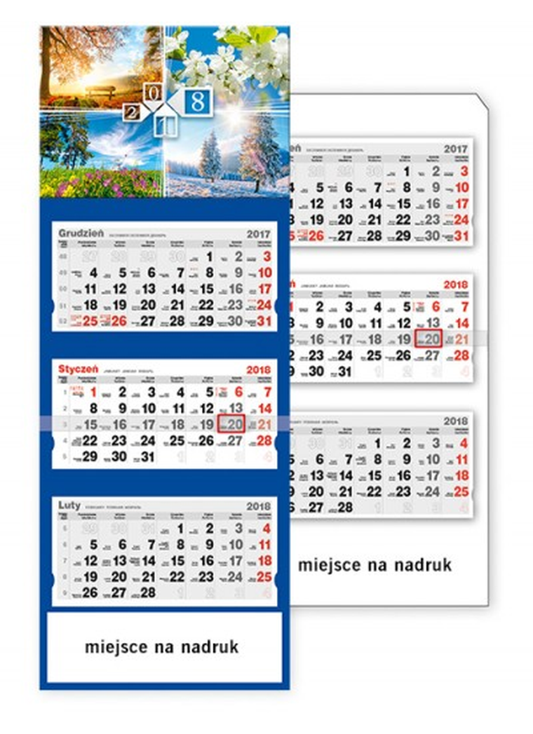 Evena, kalendarz, trójdzielny 2025, 4 pory roku
