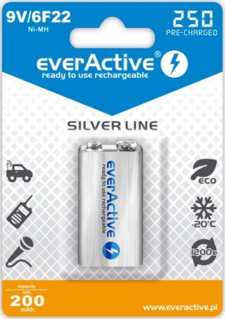 EverActive, akumulator, zestaw, EVHRL22-250, 250 mAh, Ni-MH
