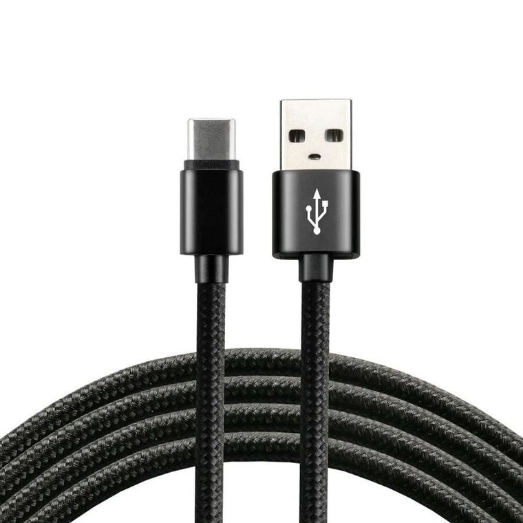 EverActive, kabel zasilający, CBB-1CB, USB, USB typu C, 1M, czarny