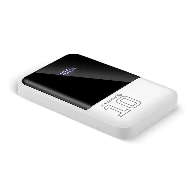 Everactive, powerbank, 10000mAh, 2xUSB, 1xUSB-C, 22,5W, QC4+, wyświetlacz LCD, biały, EB-10Q