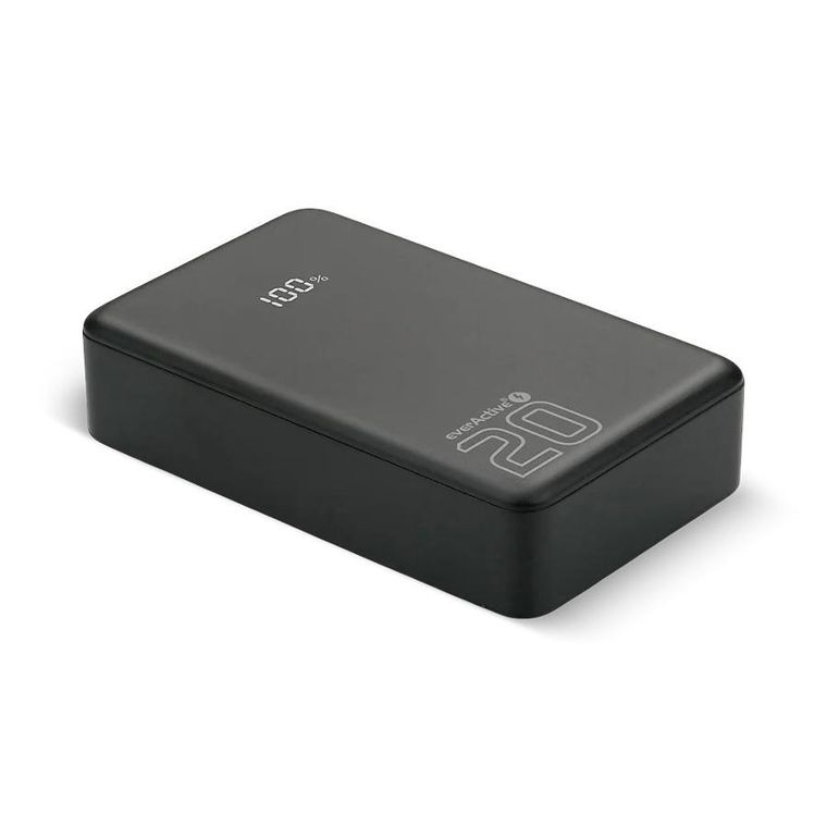 Everactive, powerbank, 20000mAh, 1xUSB, 2xUSB-C, 20W, QC4+, wyświetlacz LCD, czarny, EB-22QB