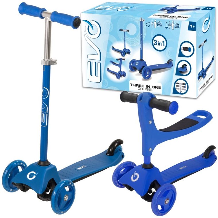 EVO, jeździk i hulajnoga 2w1, niebieska