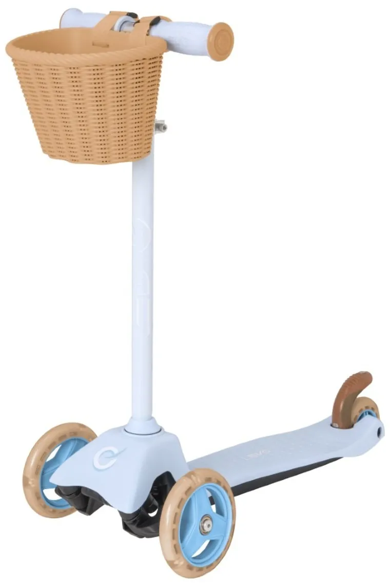 EVO, Mini Cruiser, 3-kołowa hulajnoga z koszyczkiem, błękitna