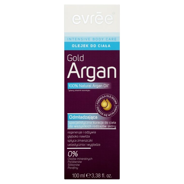 Evree, Gold Argan, olejek do ciała, 100 ml