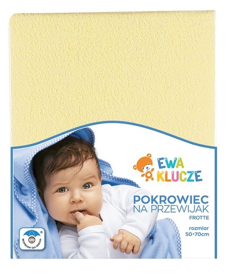 Ewa Klucze Eevi, pokrowiec na przewijak, frotte, żółty, 70-50 cm