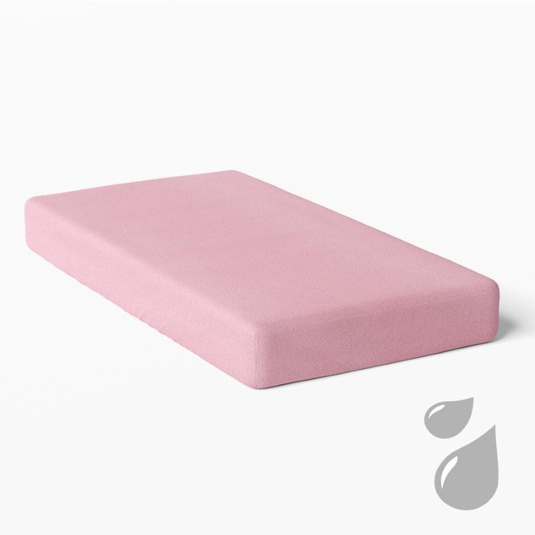 Ewa Klucze Eevi, prześcieradło nieprzemakalne, frotte, różowe, 120-60 cm