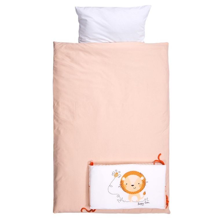 Ewa Klucze Eevi, Zwierzaki, Lew, 3-częściowy komplet pościeli, 100-135 cm