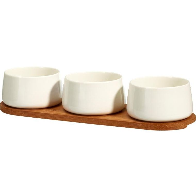 Excellent Houseware, Aperio, zestaw porcelanowych miseczek na dipyba,busowa taca, 200 ml, 3 szt.