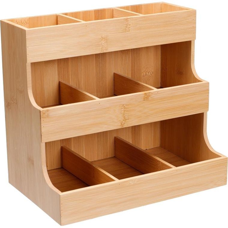 Excellent Houseware, bambusowy organizer kuchenny, 26,3-16,5-24 cm