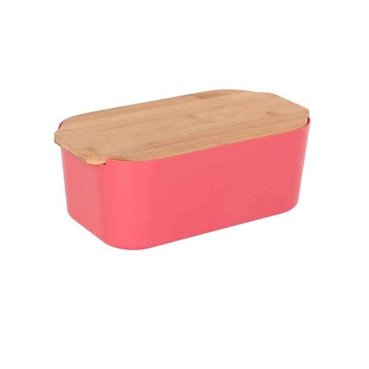 Excellent Houseware, chlebak z bambusową pokrywką, 33-18,5-12 cm