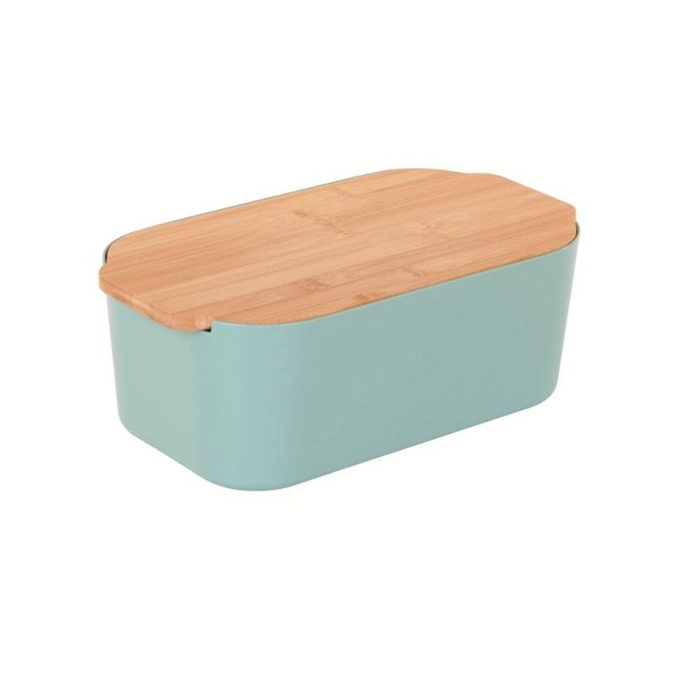 Excellent Houseware, chlebak z bambusową pokrywką, 33-18,5-12 cm