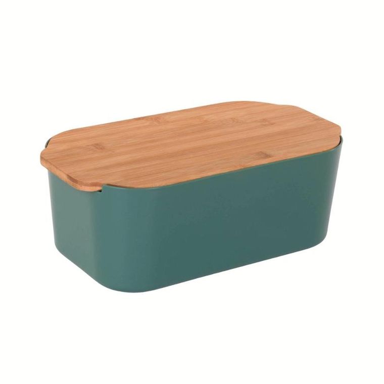 Excellent Houseware, chlebak z bambusową pokrywką, 33-18,5-12 cm