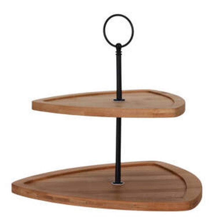 Excellent Houseware, dwupiętrowa patera bambusowa