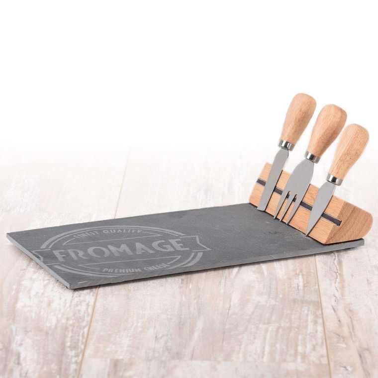 Excellent Houseware, kamienna deska z nożami, 3 szt.