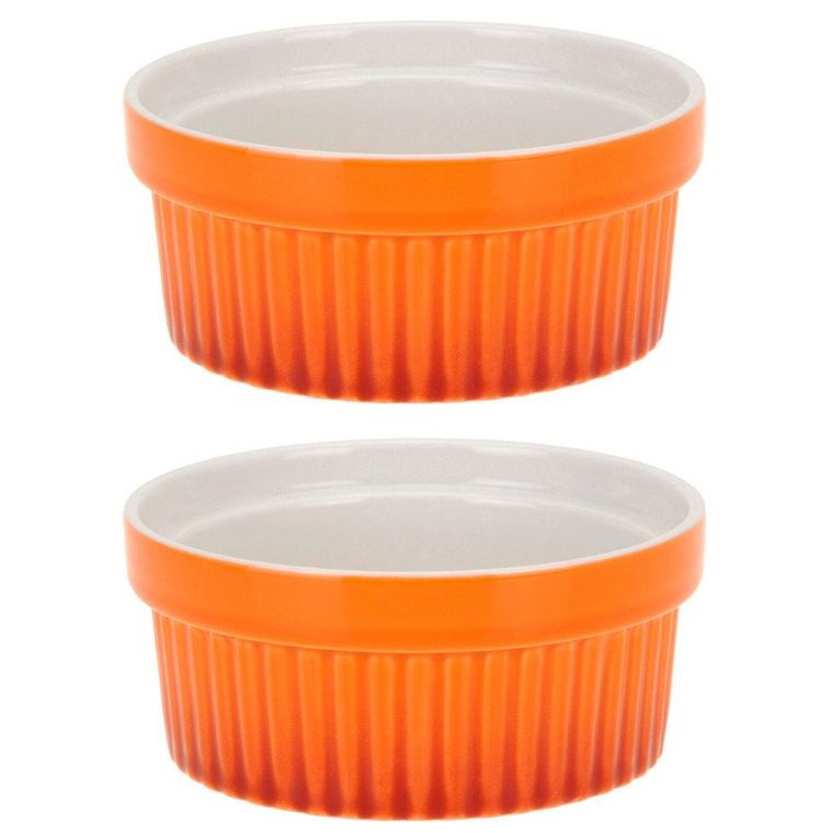 Excellent Houseware, kolorowe ceramiczne miseczki, kokilki wielofunkcyjne, 260 ml, 2 szt.
