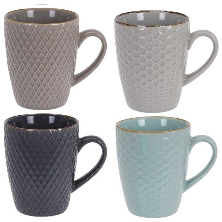 Excellent Houseware, kubki do gorących napojów 300 ml, zestaw upominkowy, 4 szt.