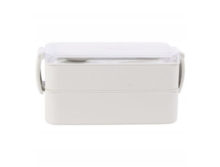 Excellent Houseware, lunchbox, dwukomorowy, kremowy, 18-10-8,5 cm