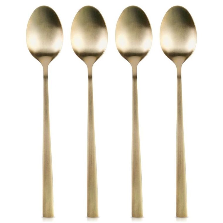 Excellent Houseware, łyżeczki koktajlowe, stalowe, złote, 4 szt.