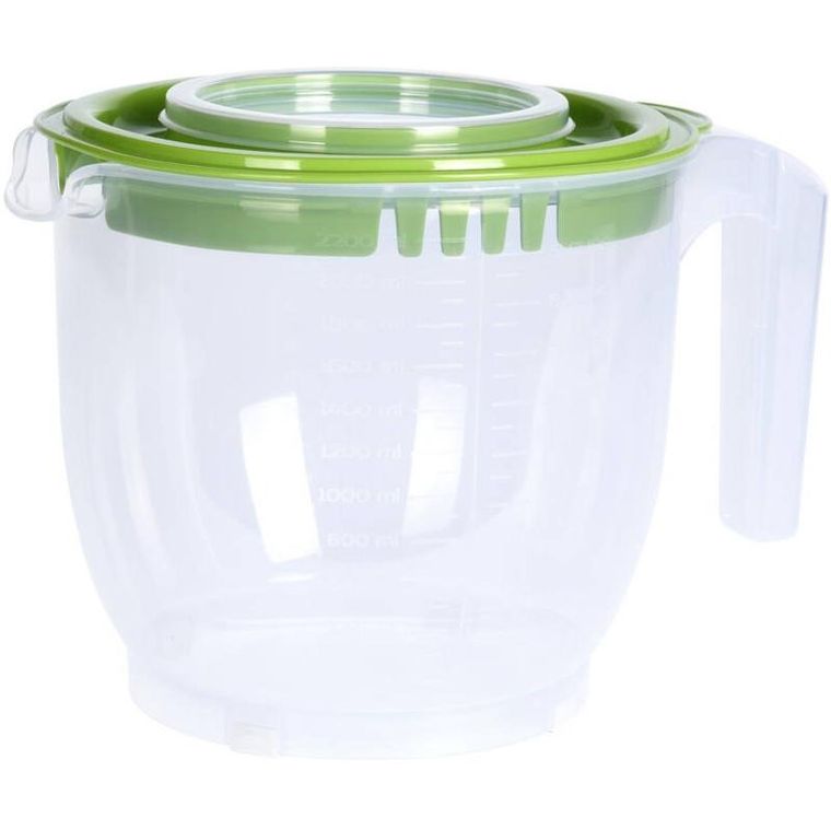 Excellent Houseware, miska do miksowania z pokrywką, pojemnik z miarką, 2200 ml