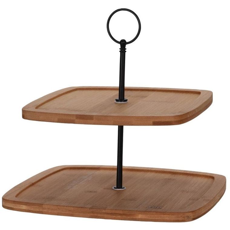 Excellent Houseware, patera dwupiętrowa z bambusa