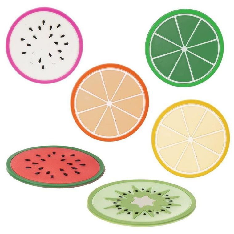 Excellent Houseware, podkładka, owoce, 8,5 cm, 6 szt.