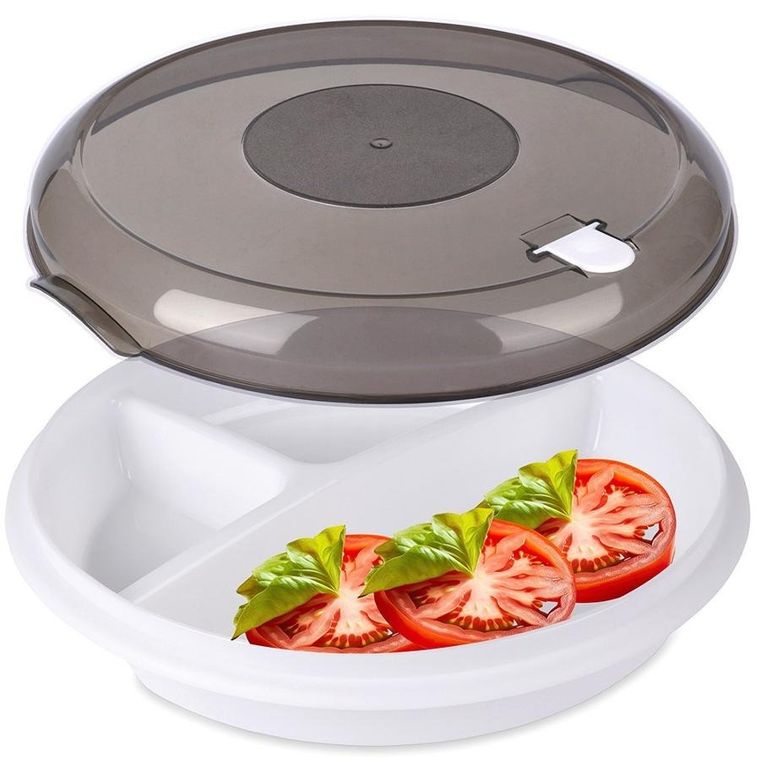 Excellent Houseware, pojemnik do mikrofalówki dzielony, 25 cm