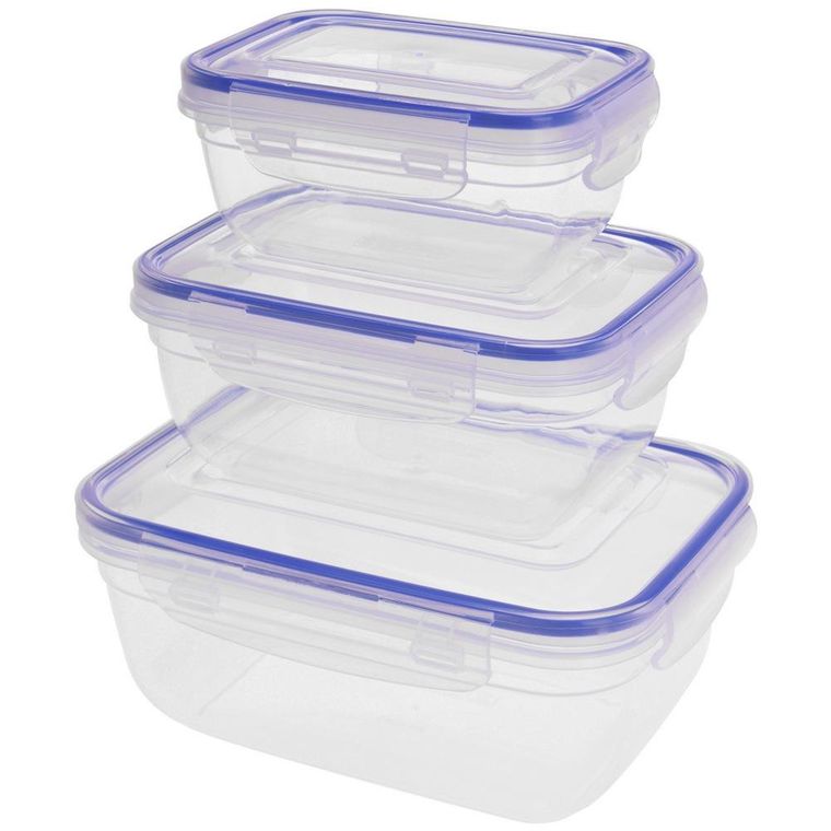 Excellent Houseware, pojemnik do żywności z uszczelką, zestaw, 3 szt.