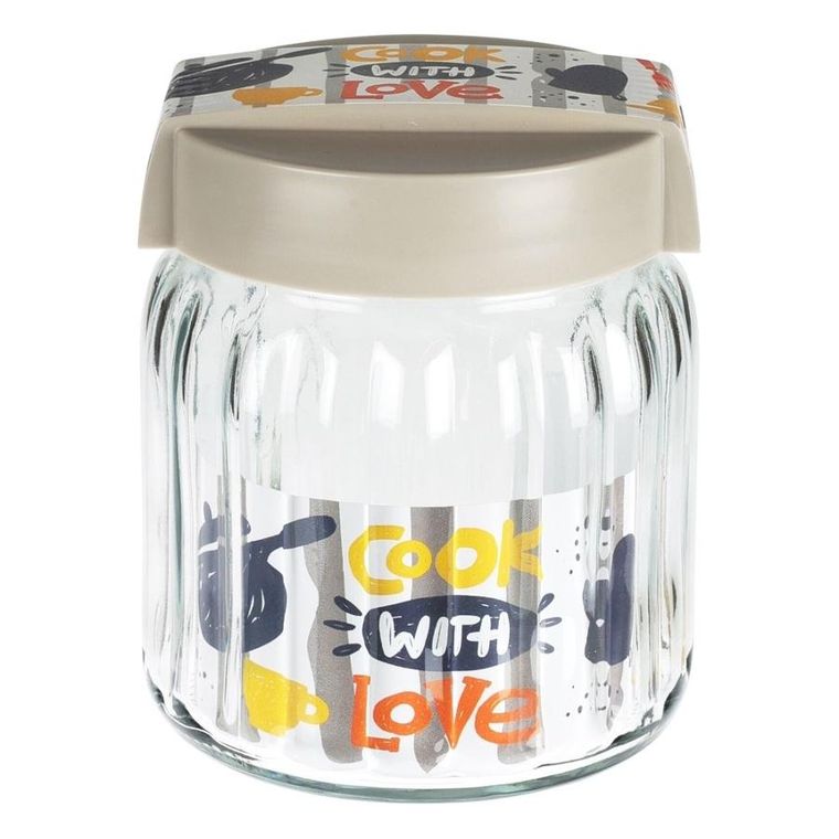 Excellent Houseware, pojemnik na produkty sypkie, szklany, 900 ml