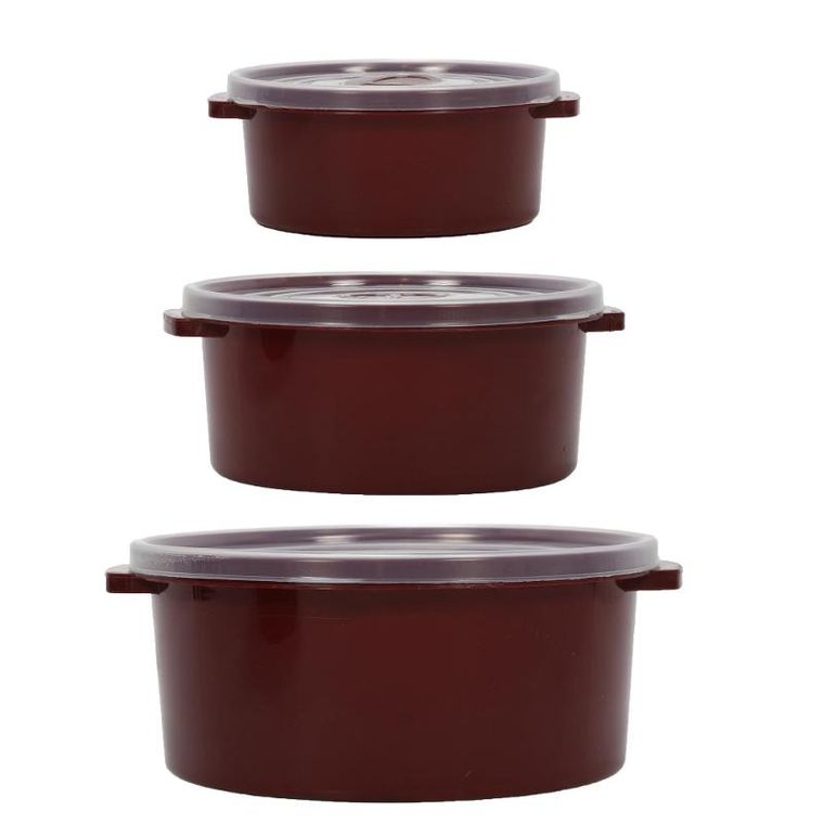 Excellent Houseware, pojemniki na żywność do mikrofalówki, okrągłe, 3 szt.