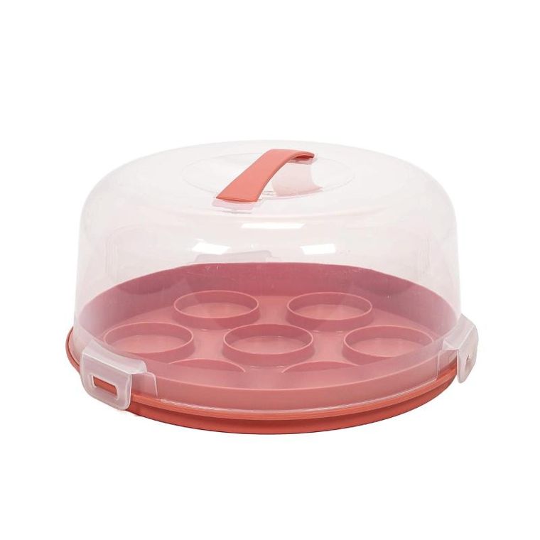 Excellent Houseware, przenośne pudełko na tort lub muffinki, średnica 25-14 cm