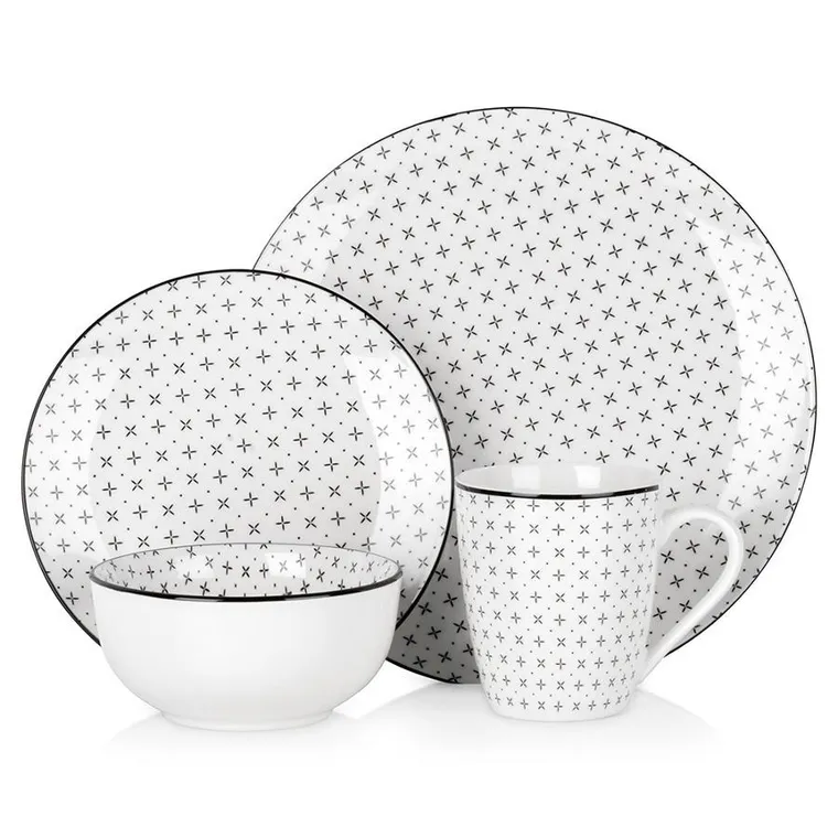 Excellent Houseware, serwis obiadowy, porcelanowy, 16 elementów