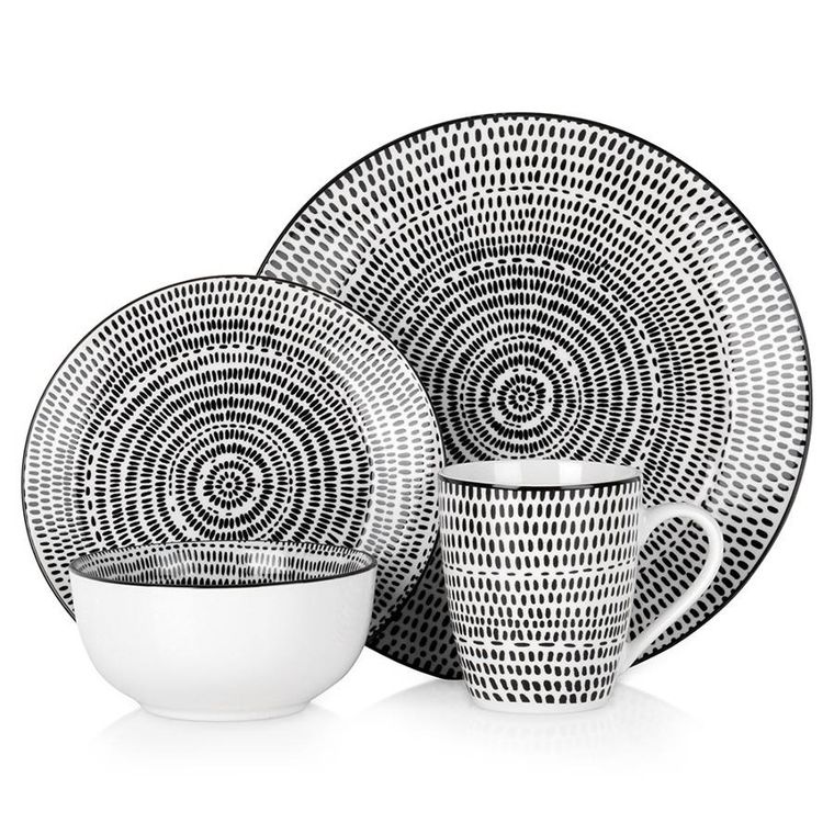 Excellent Houseware, serwis obiadowy, porcelanowy, 16 elementów