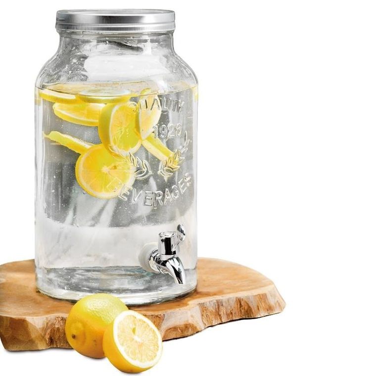 Excellent Houseware, słój, słoik z kranikiem do napojów, 5,5 l