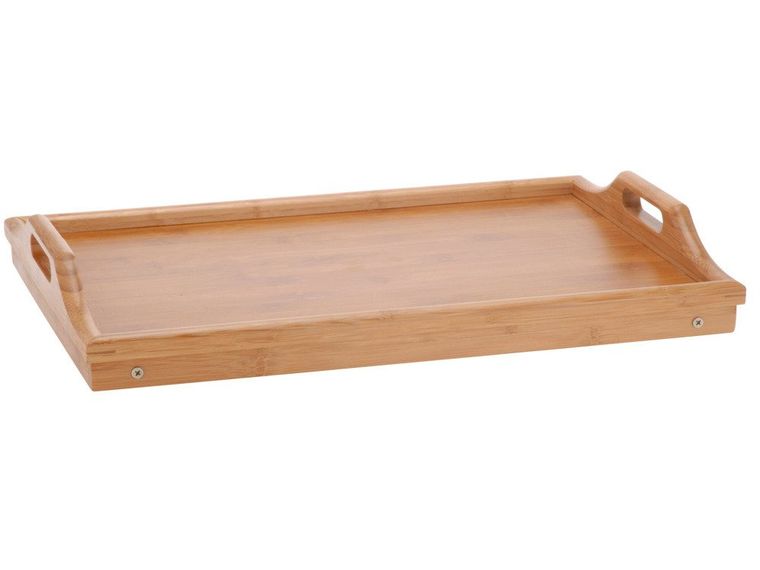 Excellent Houseware, stolik śniadaniowy, bambusowa taca z nóżkami, 50-30 cm
