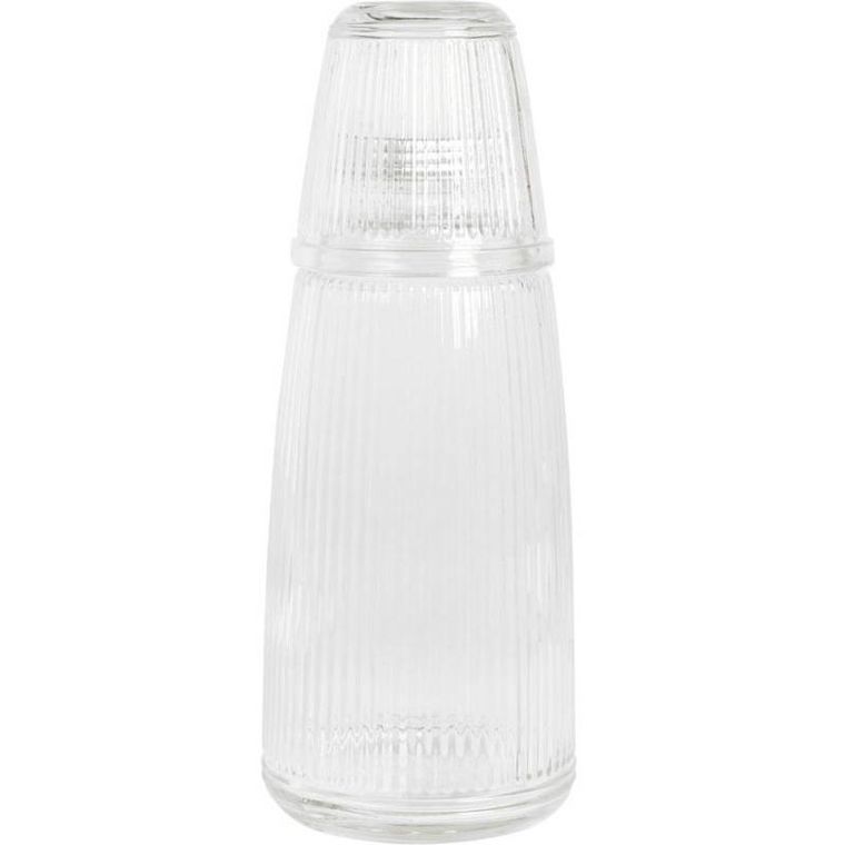 Excellent Houseware, szklana butelka z zakręcanym korkiem i szklanką, 1000 ml