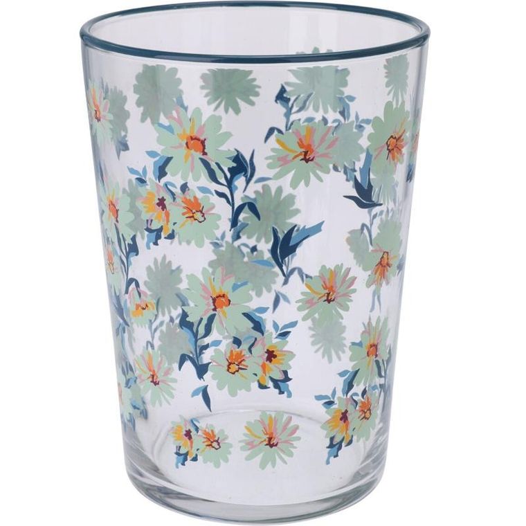 Excellent Houseware, szklanka, kwiatowy wzór, 510 ml