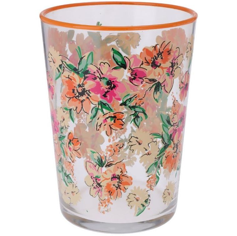 Excellent Houseware, szklanka, kwiatowy wzór, 510 ml