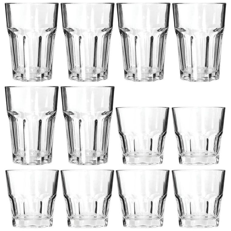 Excellent Houseware, szklanki, 230, 330 ml, 12 szt.