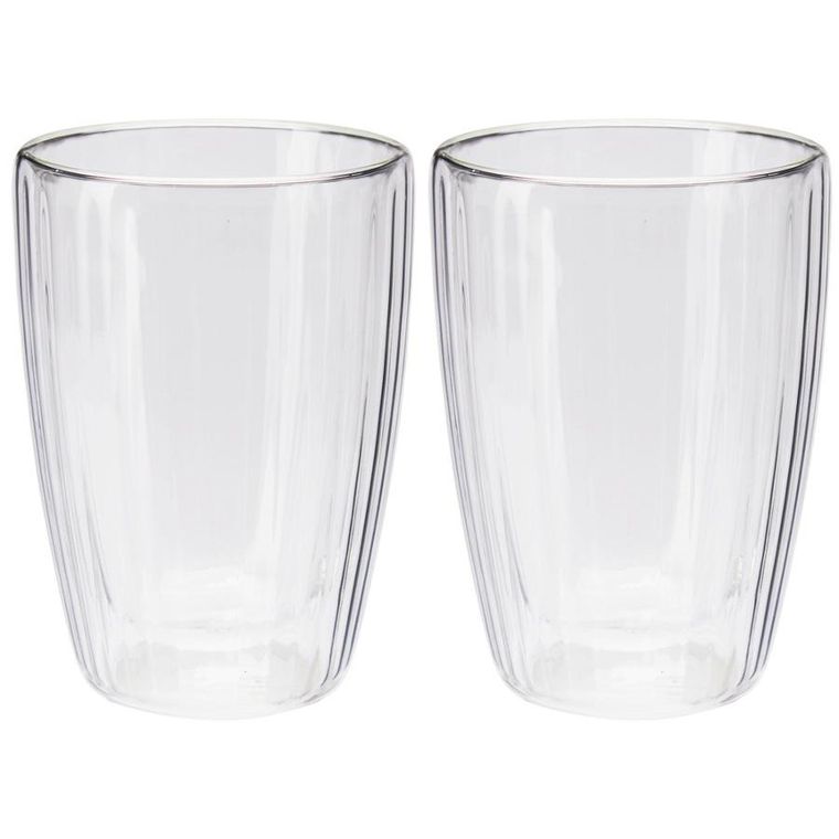 Excellent Houseware, szklanki termiczne z podwójną ścianką, do kawy i herbaty, 350 ml, 2 szt.