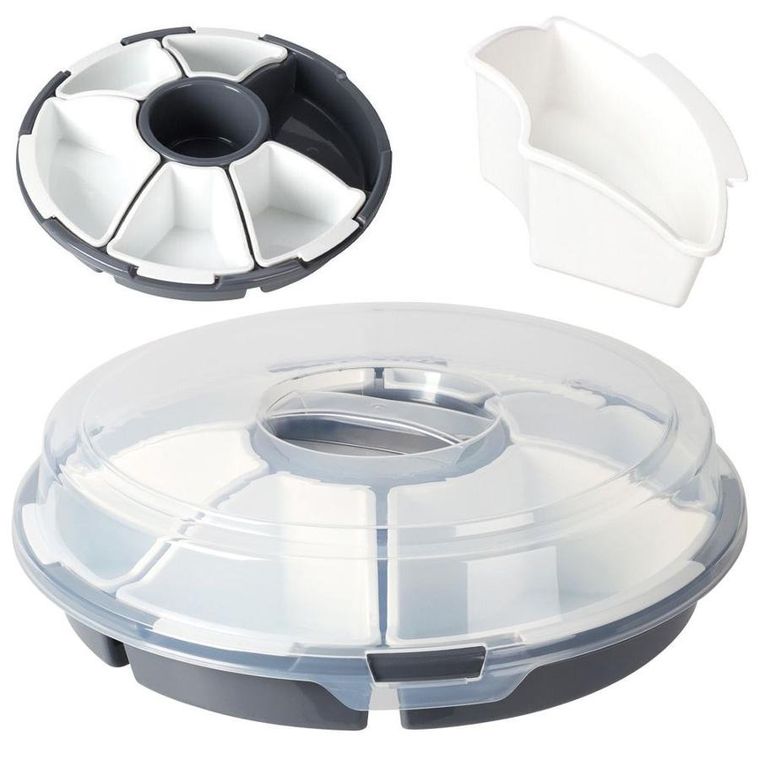 Excellent Houseware, talerz do serwowania z pokrywą, 33 cm