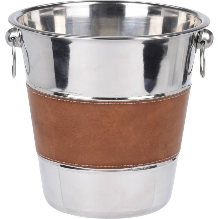 Excellent Houseware, wiaderko do szampana ze stali nierdzewnej, srebrne
