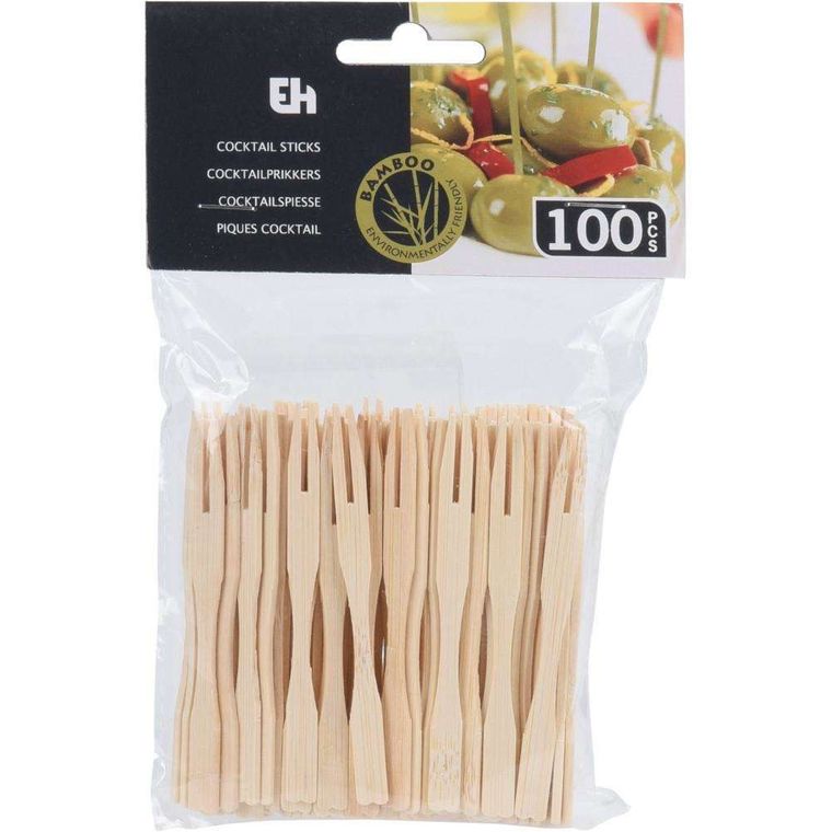 Excellent Houseware, widelczyki bambusowe, 9 cm, 100 szt.