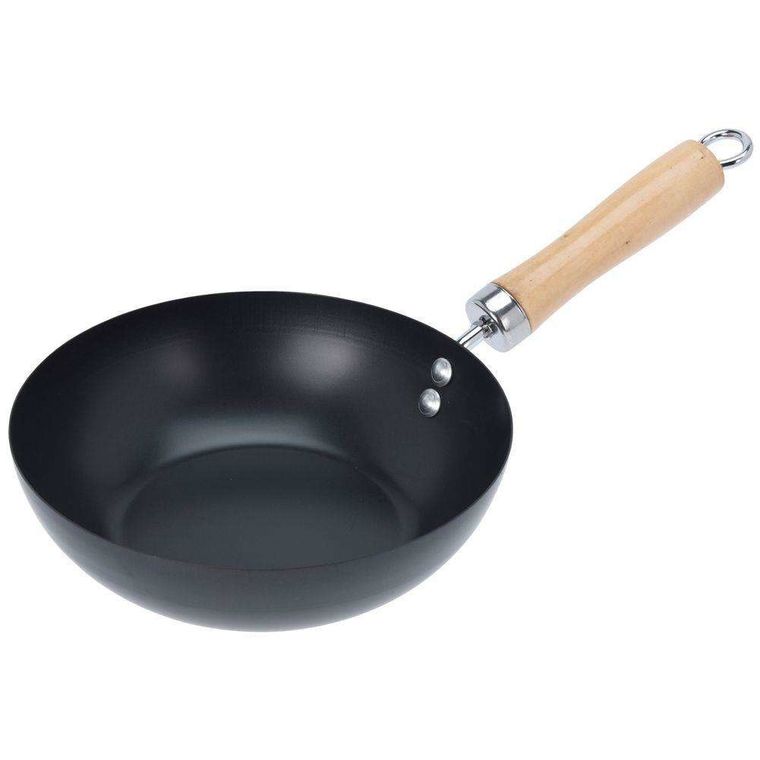 Excellent Houseware, wok chiński ze stali węglowej, 20 cm