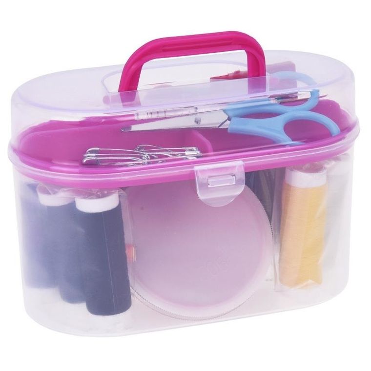 Excellent Houseware, zestaw krawiecki, igły, nici, pojemnik, 50 elementów