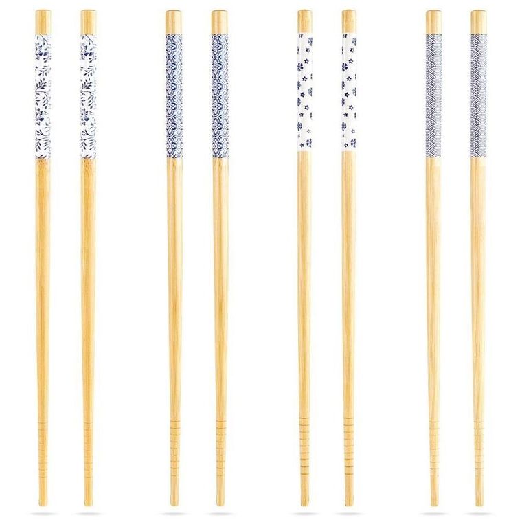 Excellent Houseware, zestaw, pałeczki bambusowe do sushi, 8 szt., 24 cm