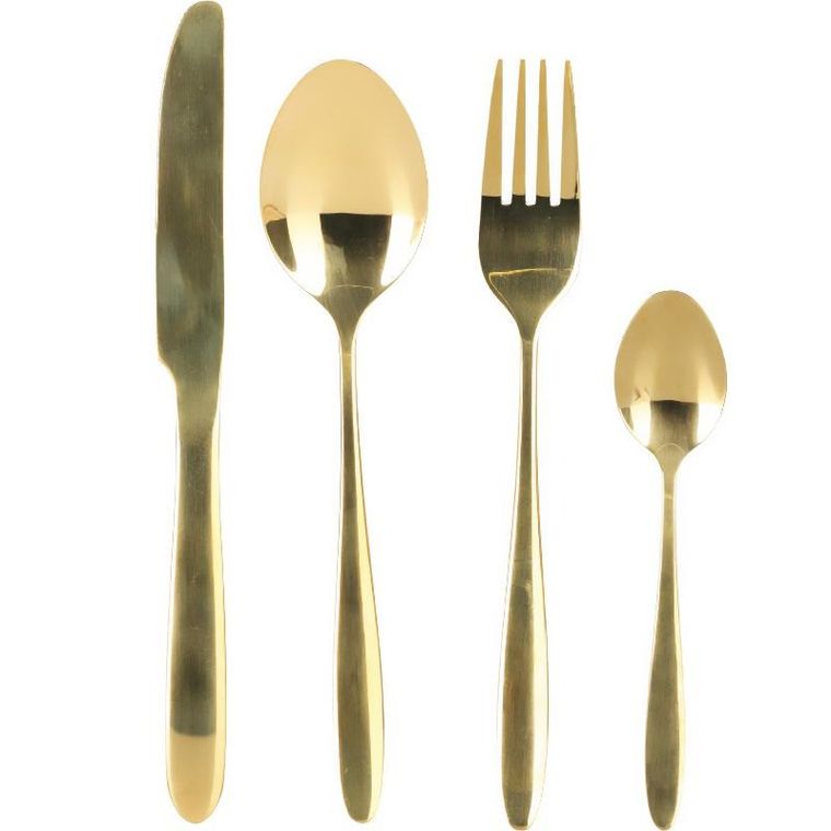 Excellent Houseware, zestaw sztućców dla 6 osób, złotym